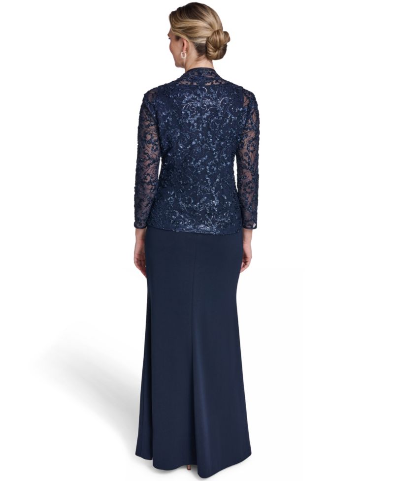 Women's Jewel Neck Jacket Ball Gown