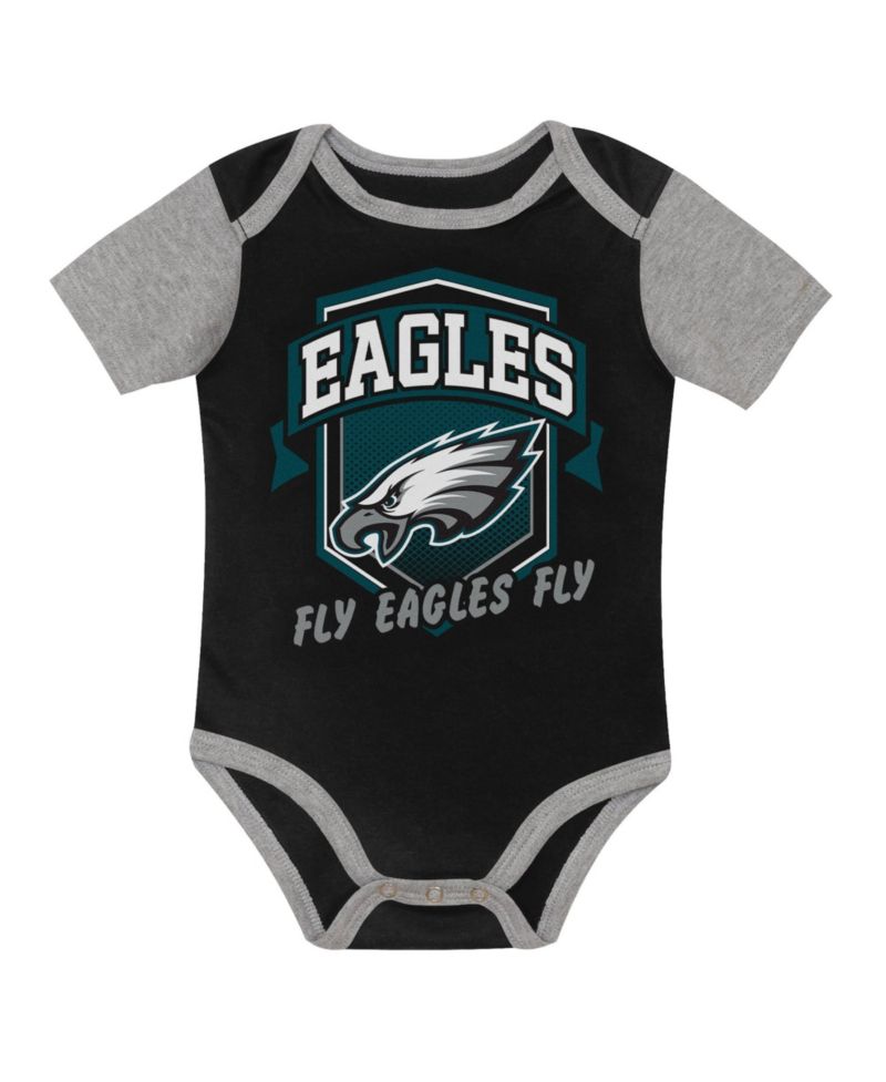 Baby Boys' and Girls' Philadelphia Eagles First Round Pick Screen-Print Graphics Bodysuits, 3-Piece Set