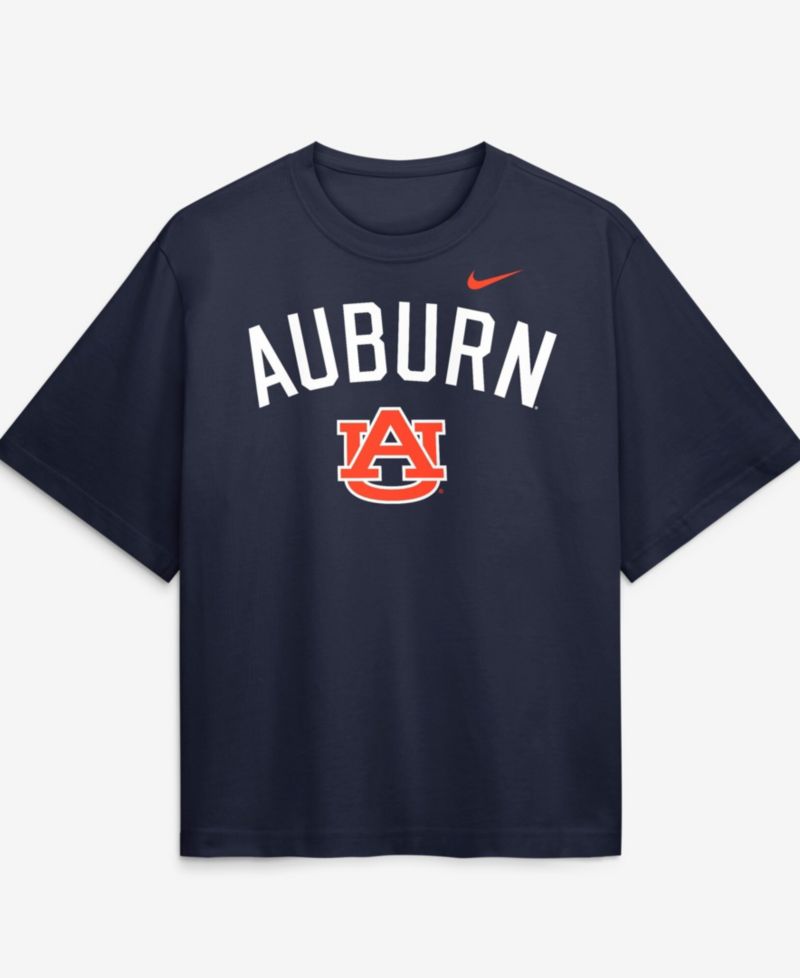 Women's Navy Auburn Tigers Arch Logo Boxy T-Shirt