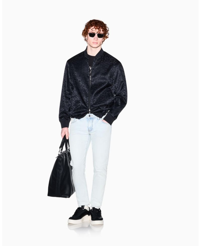 Men's All Over Print Jacquard Bomber Jacket