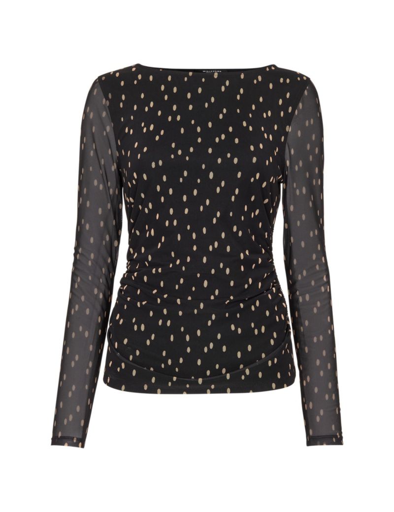 Women's Spot Print Mesh Jersey Top