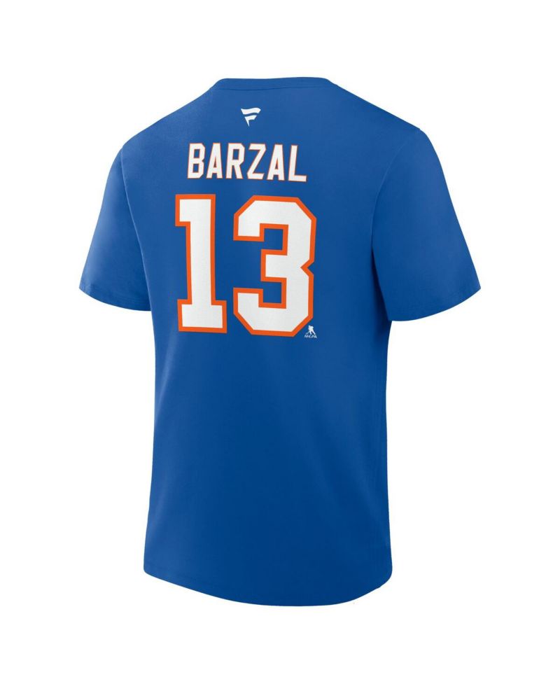 Men's Mathew Barzal Royal New York Islanders Authentic Stack Name & Number T-Shirt