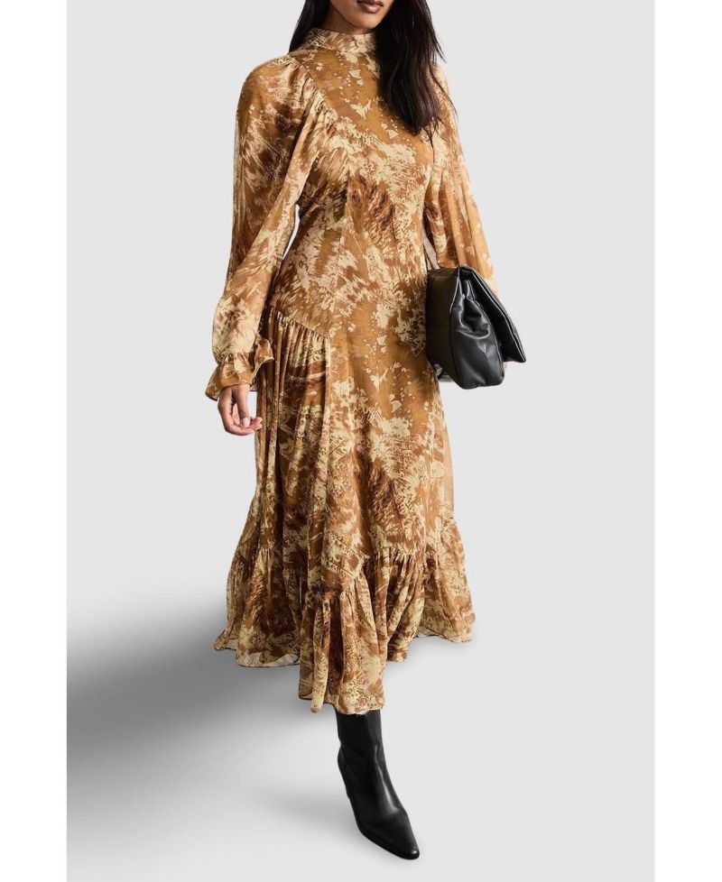 Women's Romantic Chiffon Sleeve Midaxi Dress