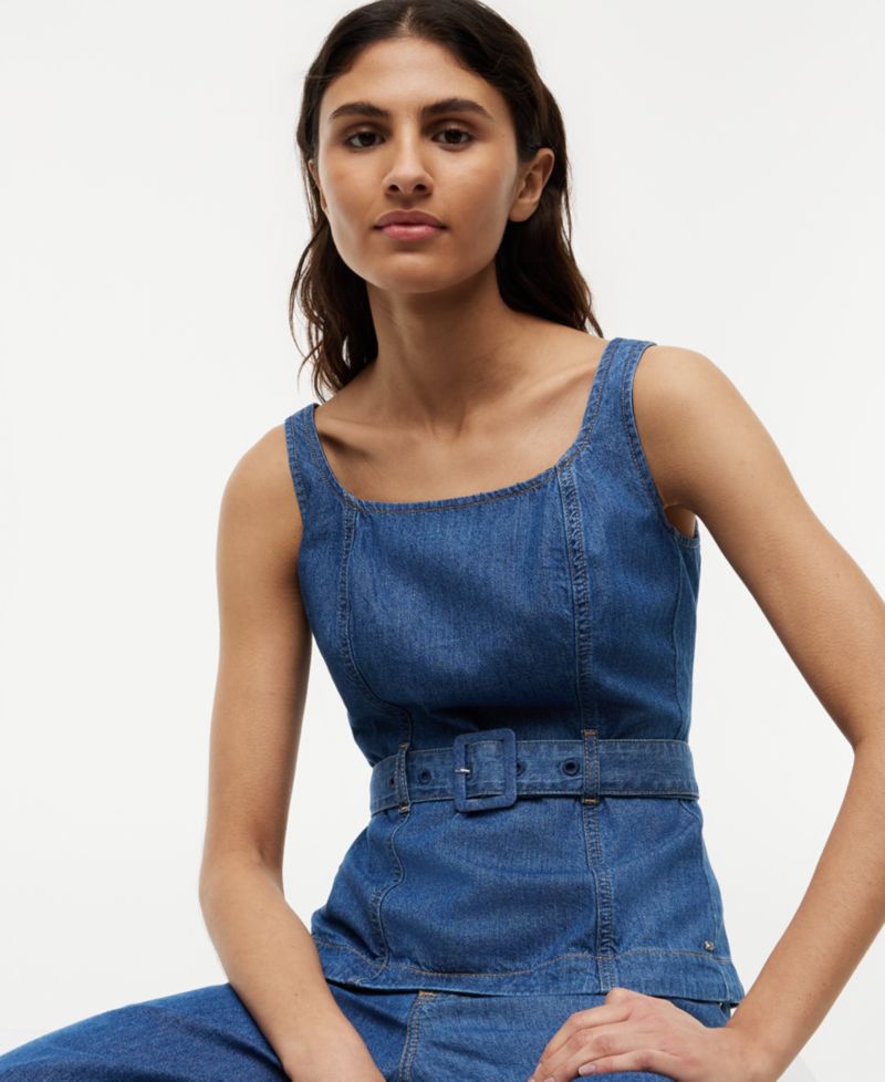Women's Belted Sleeveless Top