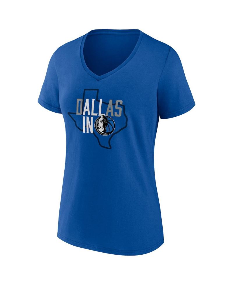 Women's Blue Dallas Mavericks Hometown Collection All In V-Neck T-shirt