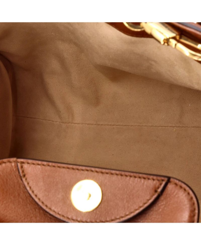 Small Diana NM Bamboo Handle Tote Leather