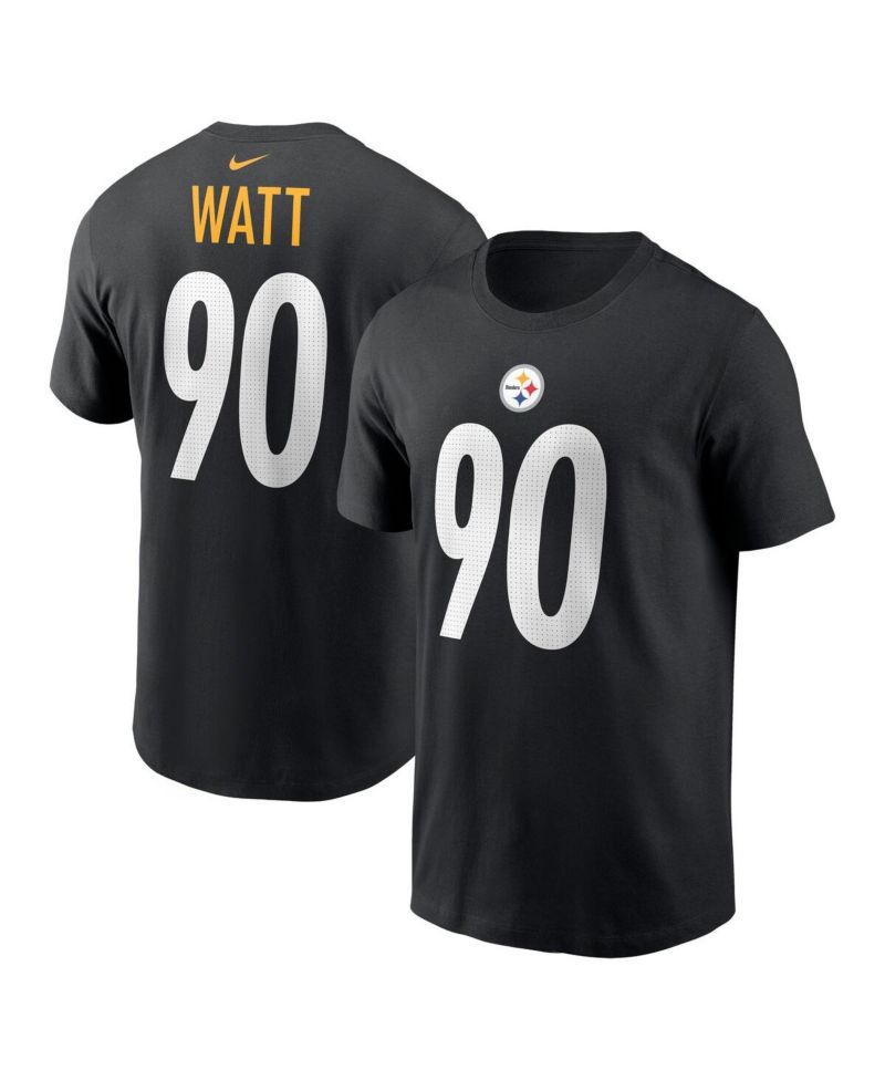 Men's T.J. Watt Black Pittsburgh Steelers Player Name and Number T-shirt