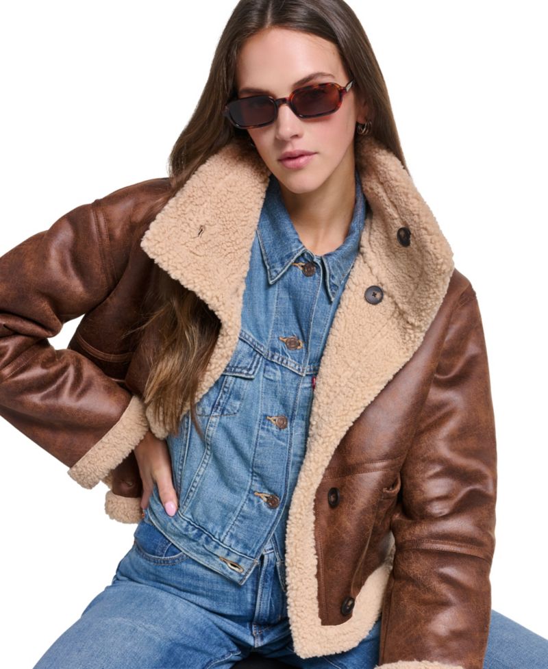 Women's Reversible Faux Shearling Jacket