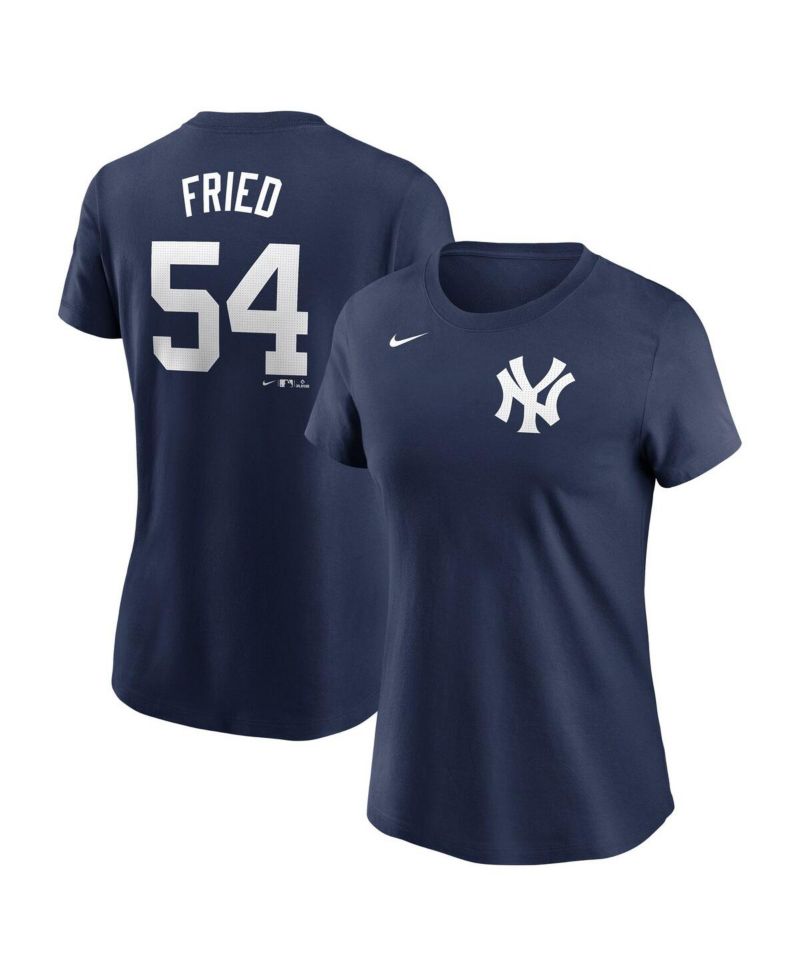 Women's Max Fried Navy New York Yankees Fuse Name & Number T-Shirt