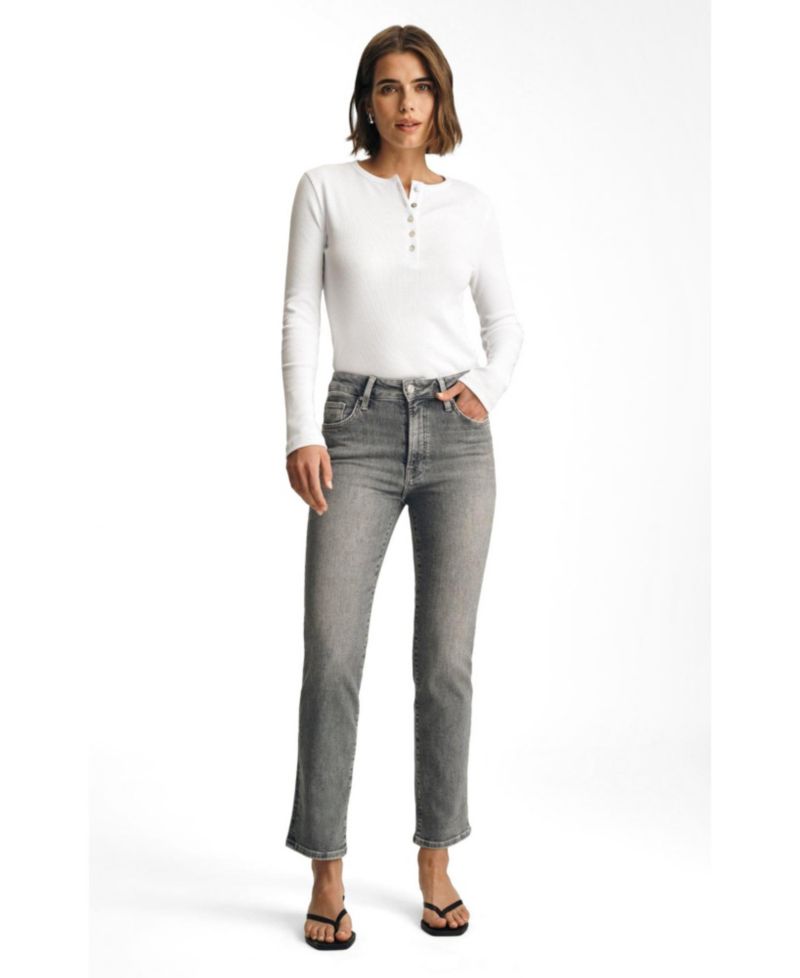 Women's Kendra High Rise Straight Leg In Grey Used Flex Blue