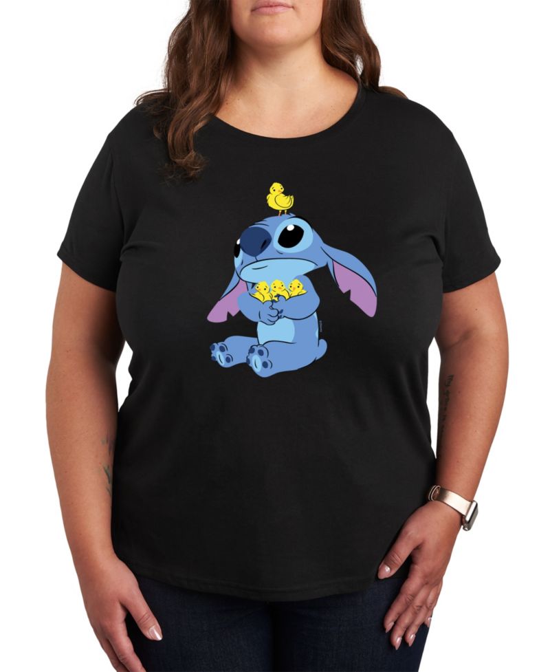 Trendy Plus Size Lilo and Stitch Holidays Graphic Crew Neck T-Shirt