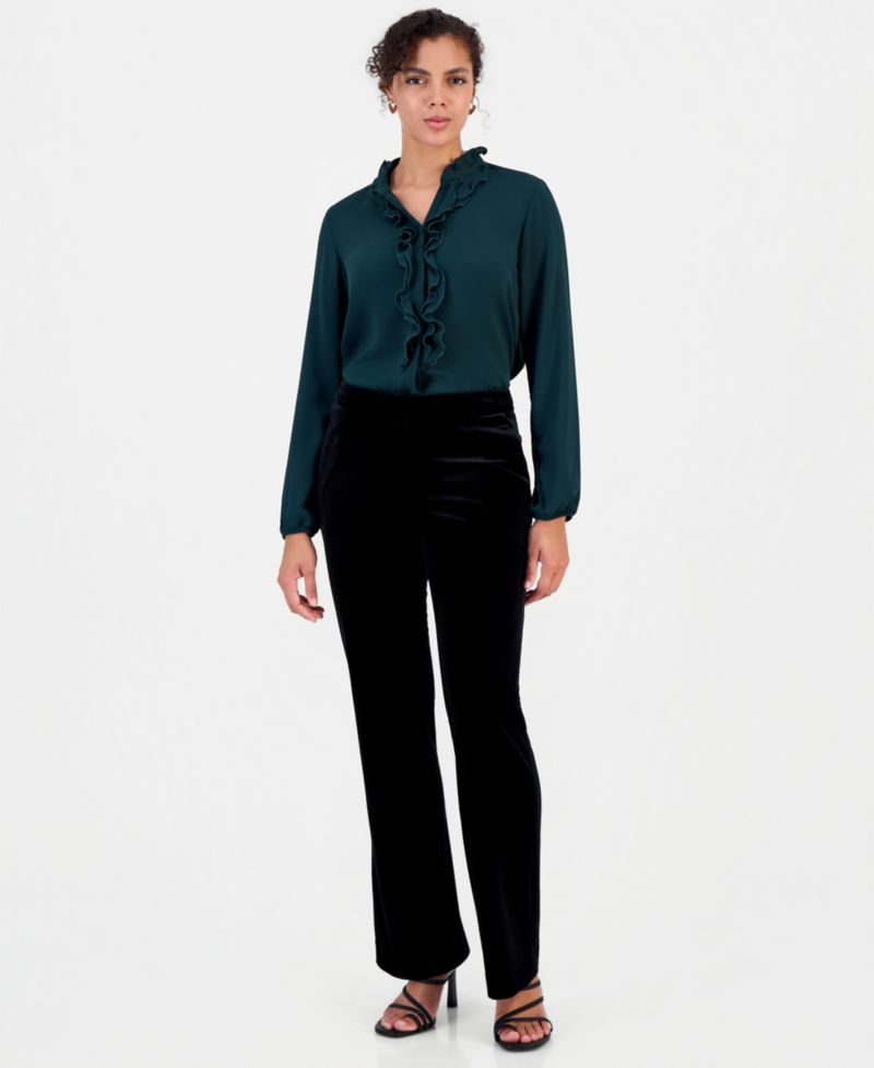 Women's Velvet Flare-Leg Pants