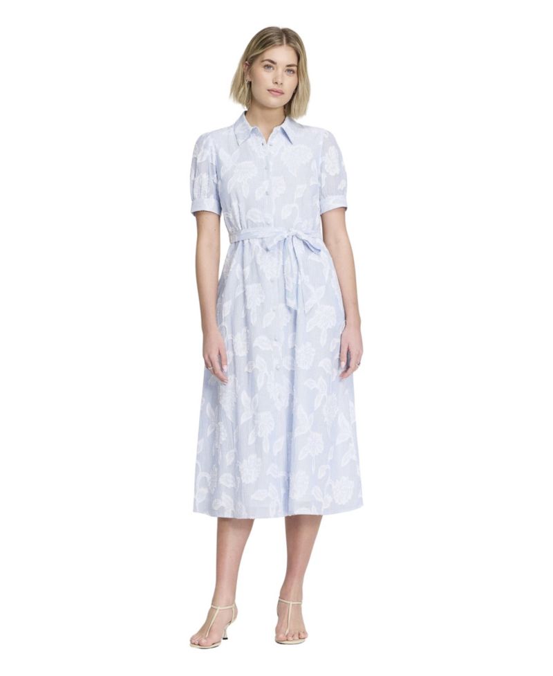 Women's Mariah Floral-Print Jacquard Midi Shirt Dress