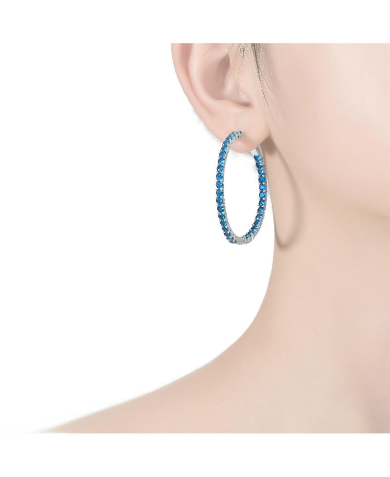Sparkling Inside Out Cubic Zirconia Big Hoop Earrings