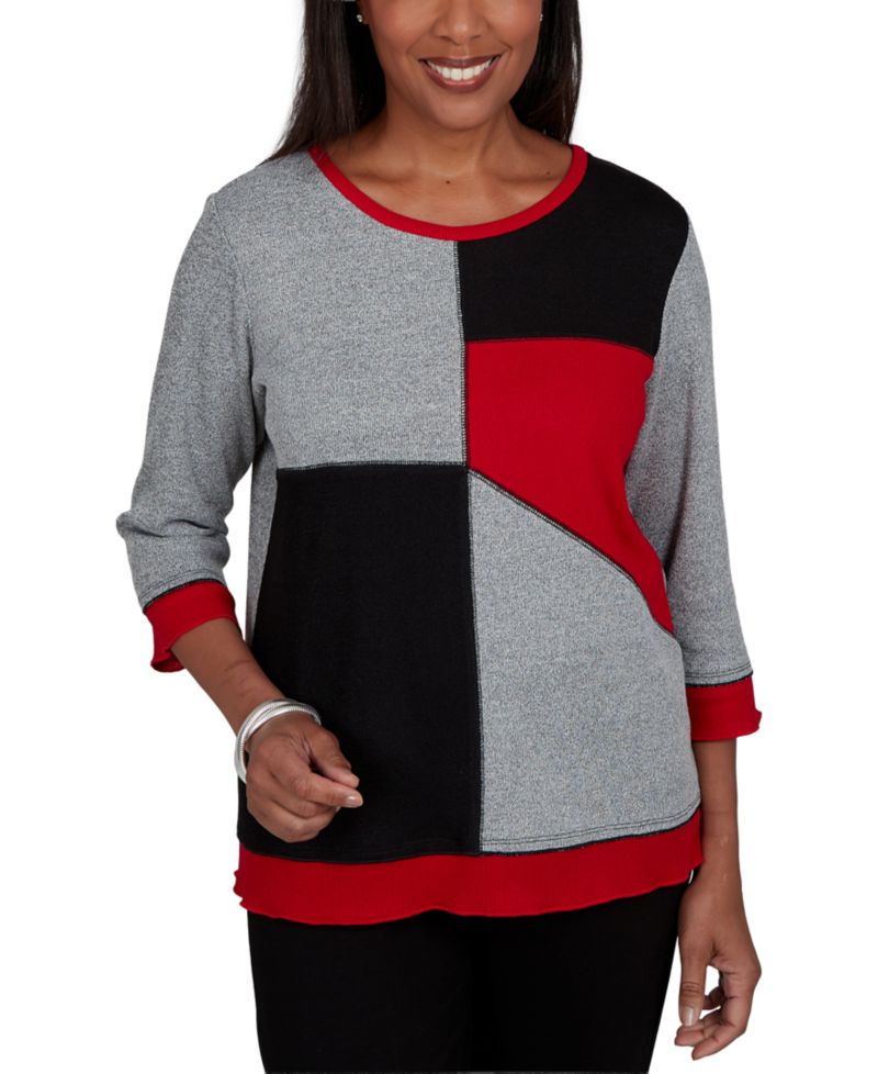 Women's Classic Heathered Colorblock Knit Top