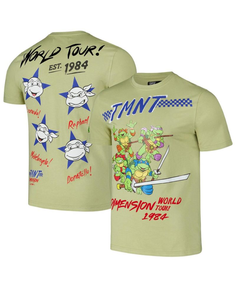 Men's Green Teenage Mutant Ninja Turtles Dimension World Tour 1984 T-Shirt