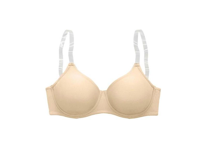 Women's Clear Strap Underwire Non-Padded T-Shirt Bra