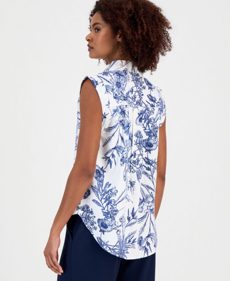 Women's Extended-Shoulder Sleeveless Blouse