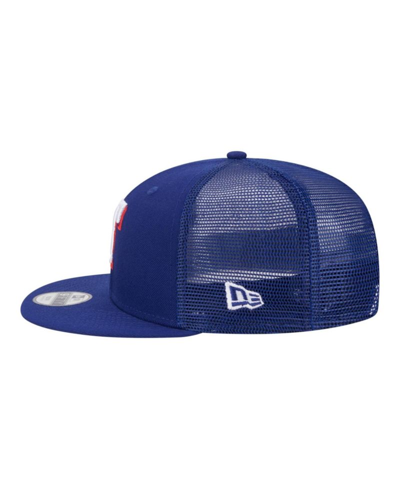 Big Boys and Girls Royal Texas Rangers 9FIFTY Trucker Snapback Hat
