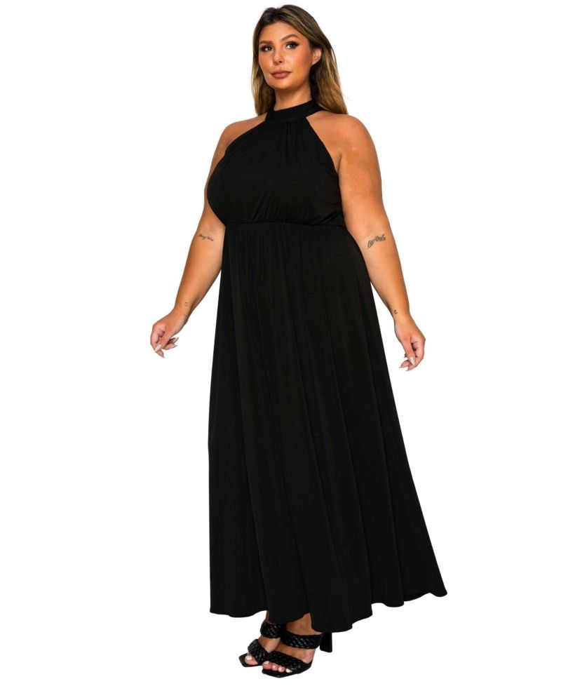 Plus Size Cassia Halter Neck Dress