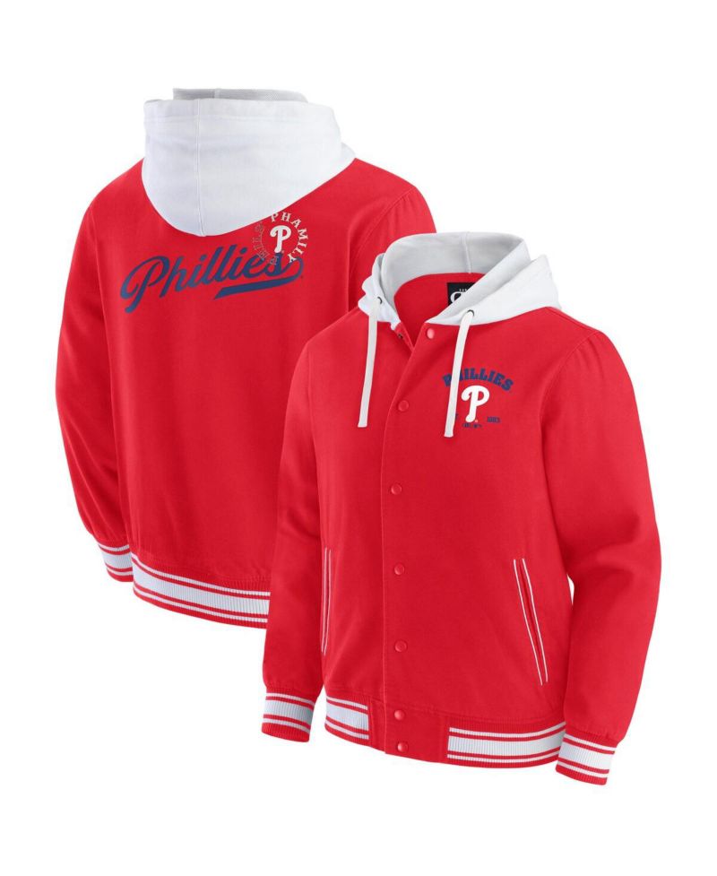 Darius Rucker Collection by Men's Red Philadelphia Phillies Full-Snap Hooded Jacket