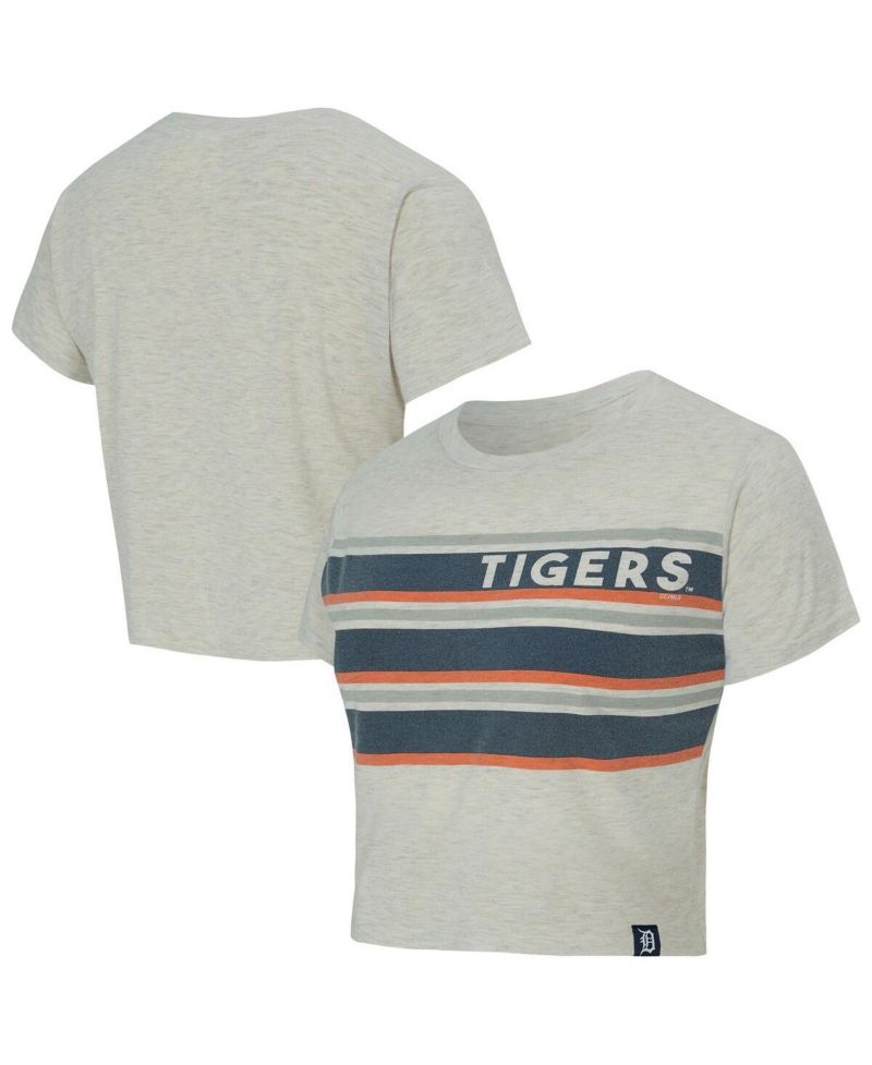 Women's Cream Detroit Tigers Birch Cropped T-Shirt