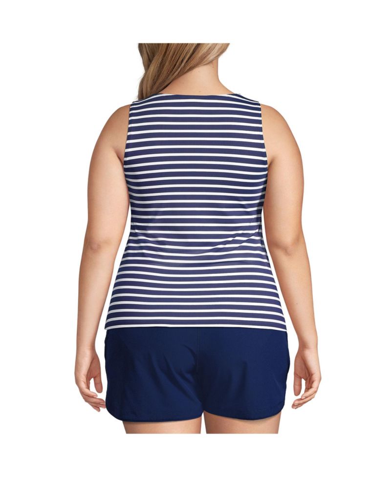 Women's Plus Size DDD-Cup High Neck UPF 50 Modest Tankini Swimsuit Top