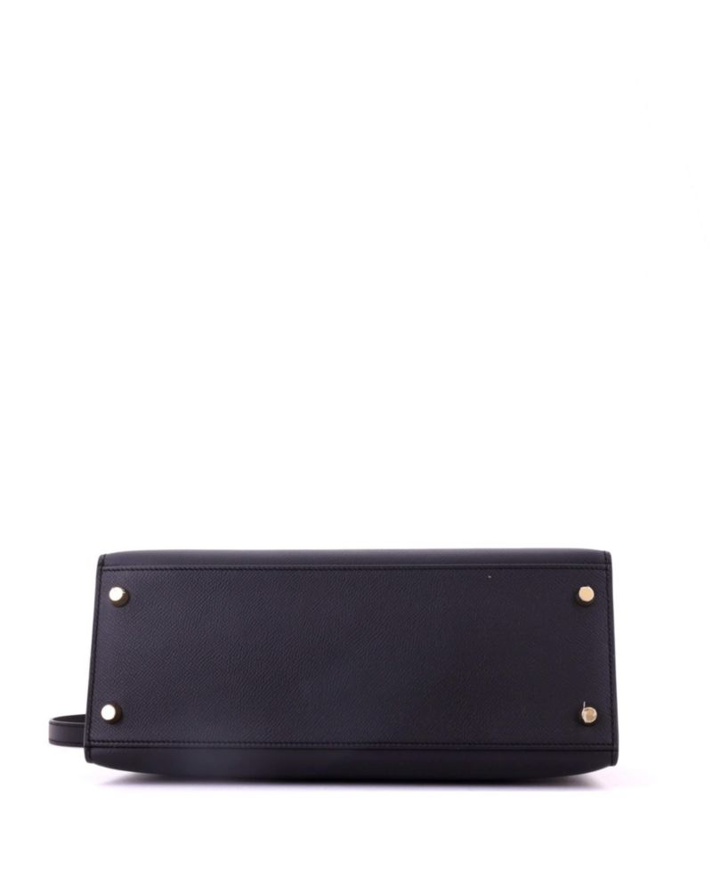 Pre-Owned Hermes Kelly 28 Handbag Black Epsom with Gold Hardware