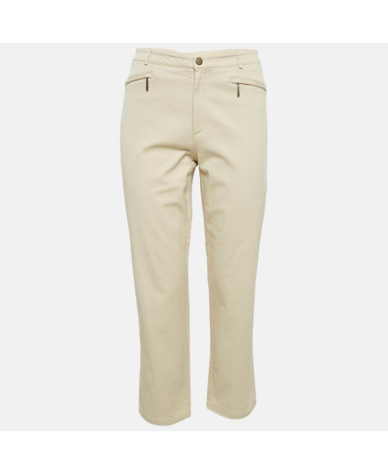 Women's London Beige Gabardine Cotton Trousers