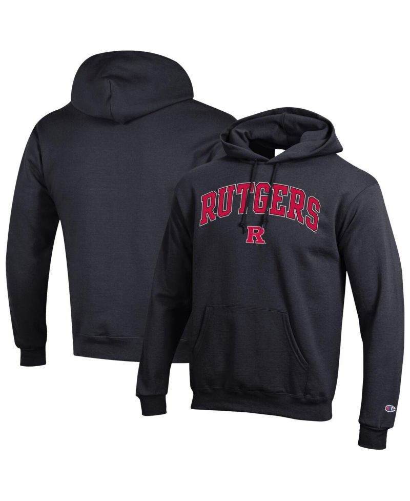 Men's Black Rutgers Scarlet Knights Arch Over Logo Pullover Hoodie
