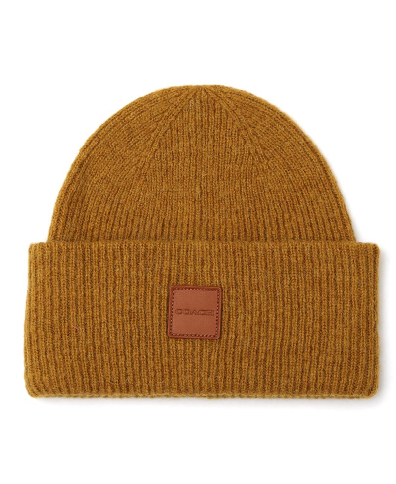 Men's Leather Patch Bean Hat