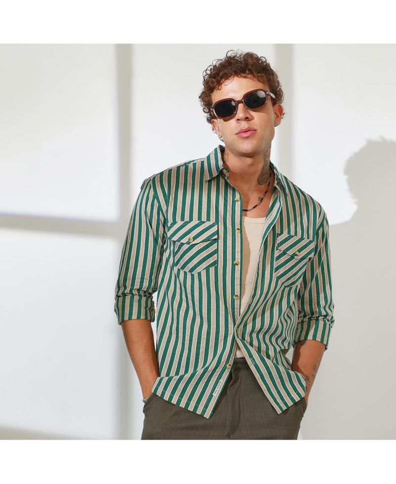 Men's Candy Striped Oversized Shirt