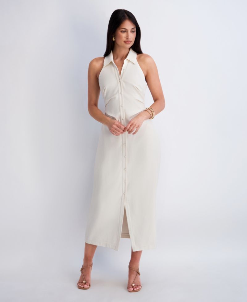 Women's Collared Sleeveless Woven Dress