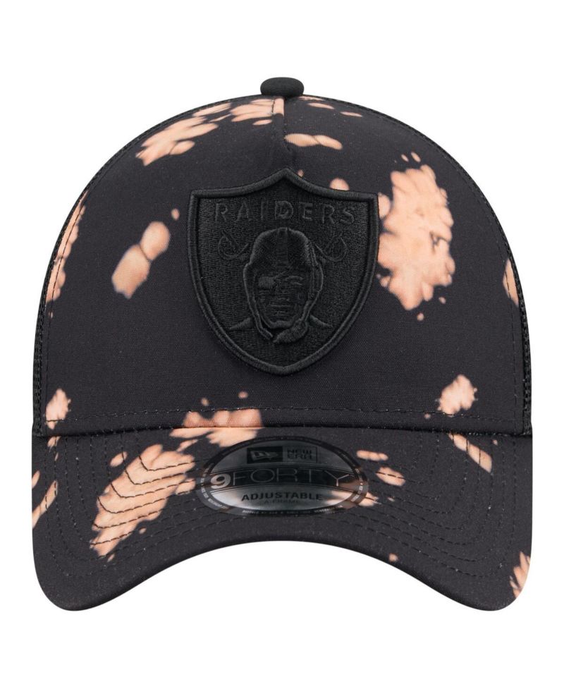 Men's Black Las Vegas Raiders Bleached 9FORTY A-Frame Adjustable Hat