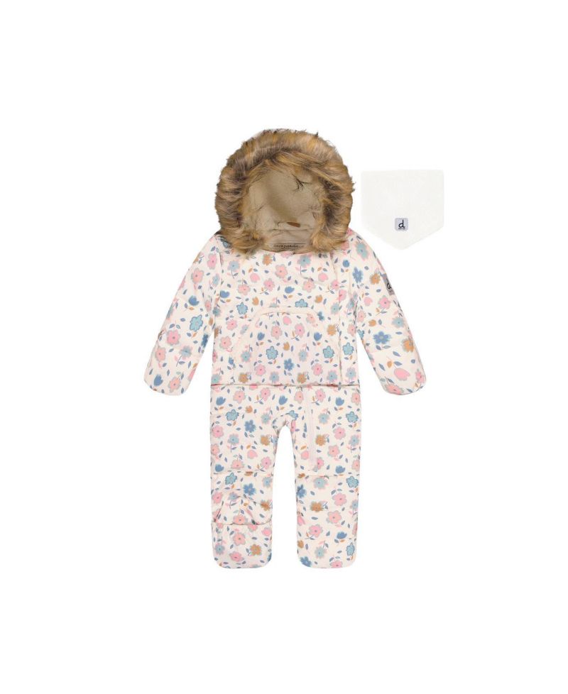 Baby Baby Girl 3M-24M Snug One Piece Snowsuit Adapted for Car Seats with Floral Print
