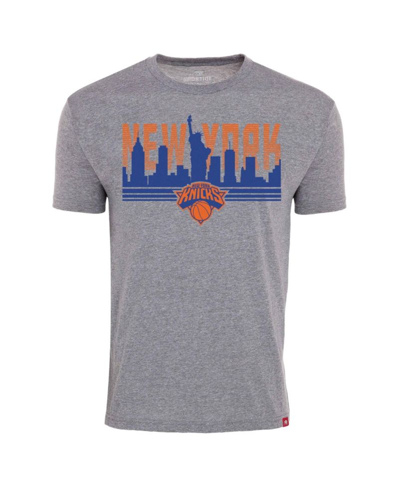 Men's and Women's Gray New York Knicks Comfy Tri-Blend T-Shirt