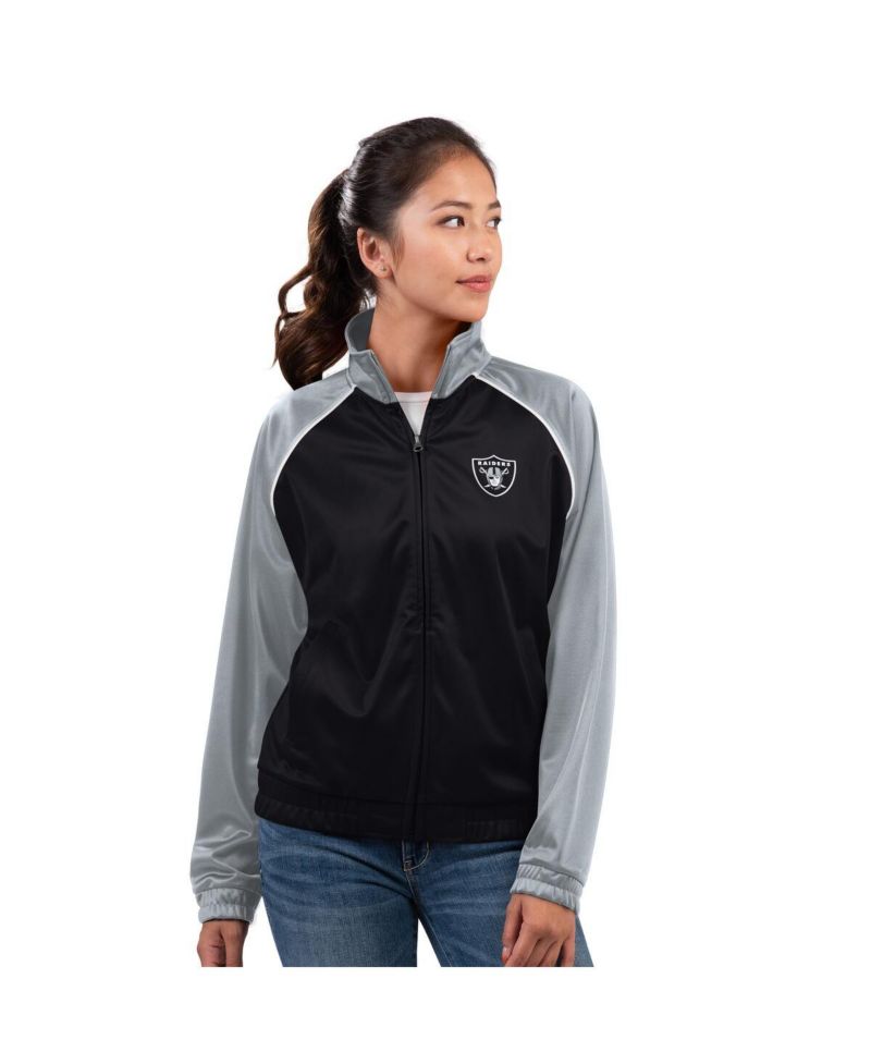 Women's Black Las Vegas Raiders Replay Full-Zip Track Jacket
