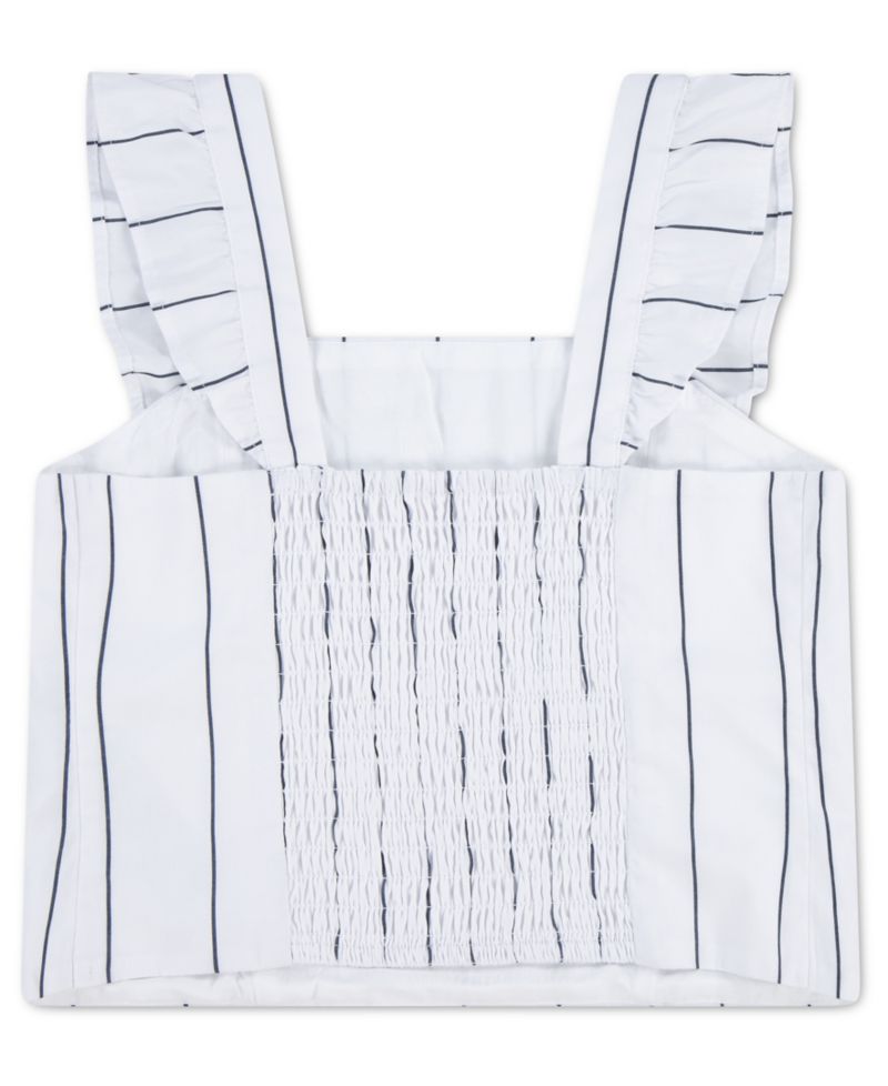 Girls' Flutter-Sleeve Square Neck Top