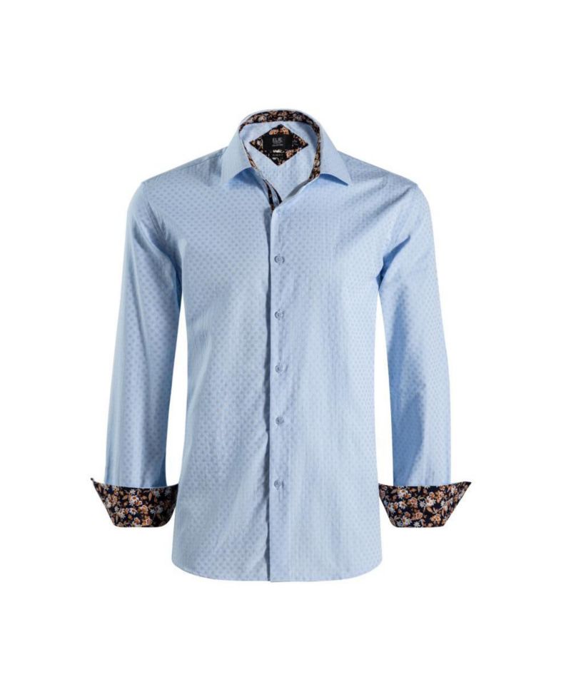 Men's Slim Fit Jacquard Dot Button-Down Shirt