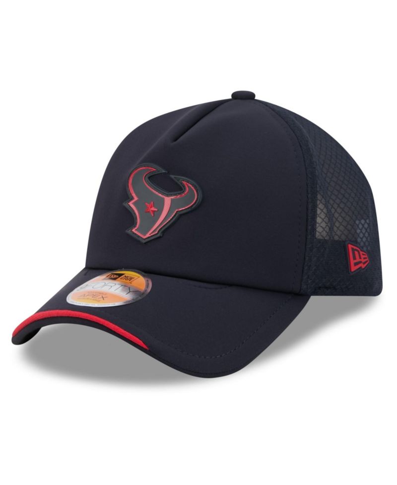 Men's Navy Houston Texans 2026 Sideline Apex 9FORTY Adjustable Trucker Hat