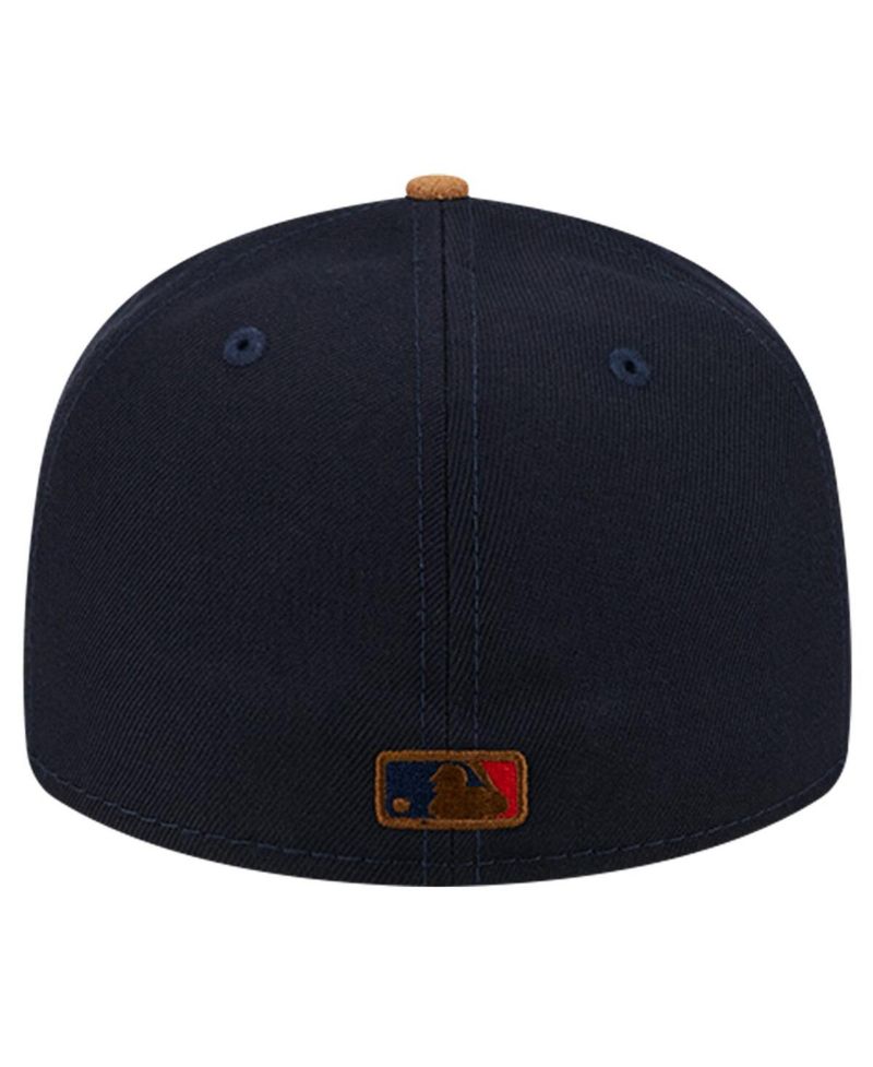 Men's Navy Boston Red Sox Team Suede Visor Low Profile 59FIFTY Fitted Hat