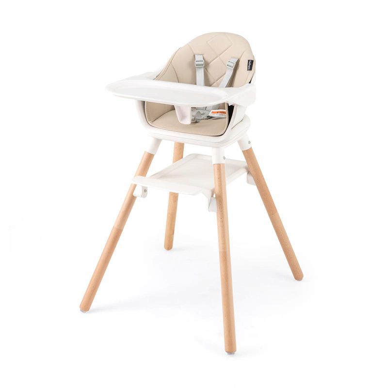 6-in-1 Convertible Baby High Chair with Safety Harness and Removable Tray