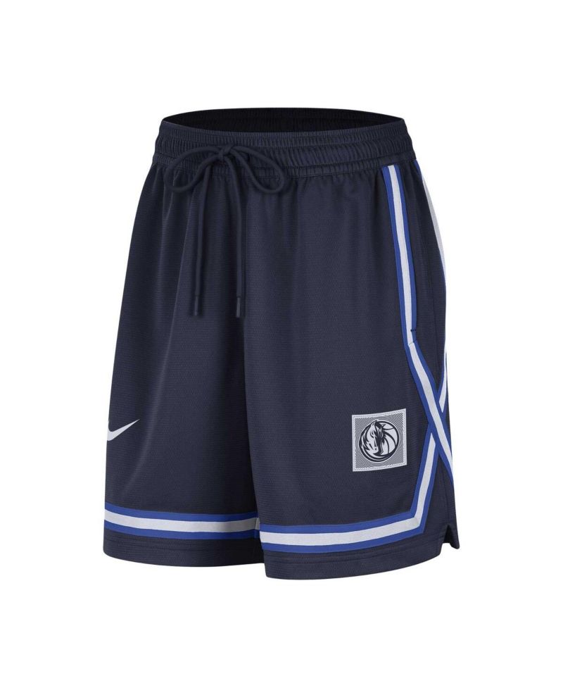 Women's Navy Dallas Mavericks Sideline Fly Crossover Performance Shorts