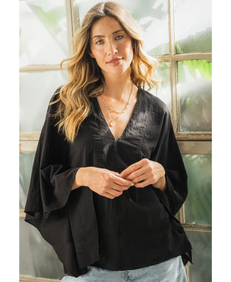 Women's Ocean+Main Butterfly Sleeve Cotton Caftan Top