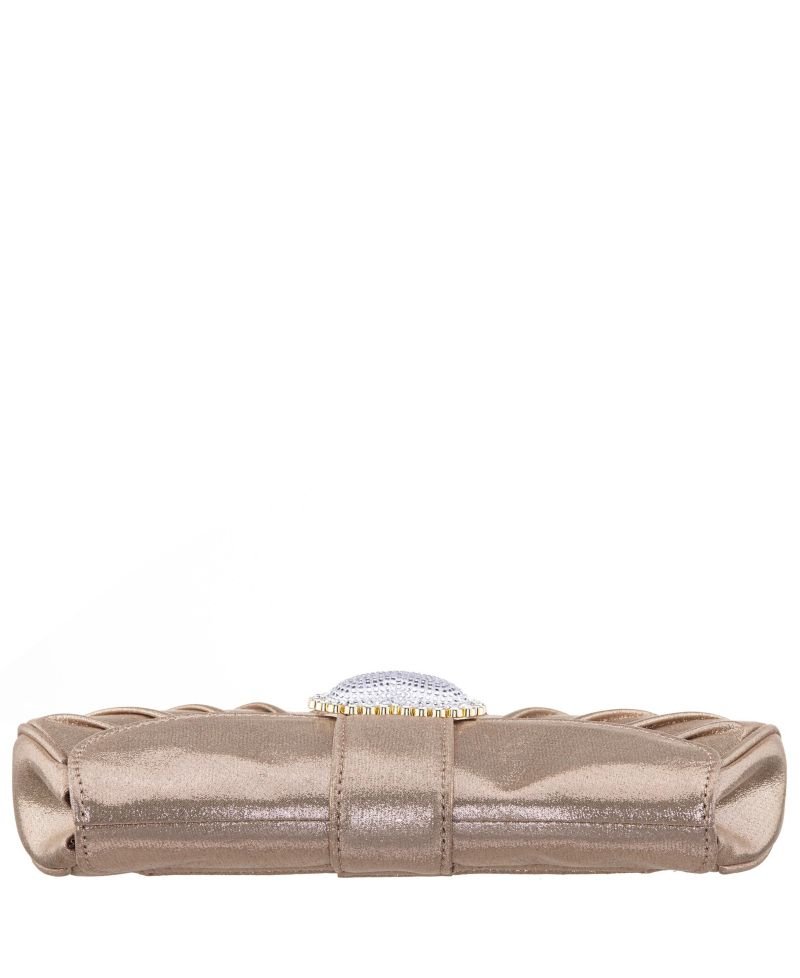 Crystal Heart Adorned Clutch Handbag