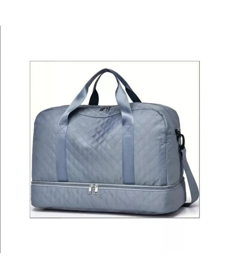 Three-dimensional Diamond Patterned Small Square Tote, Crossbody bag with Dry Wet Separation & Double-sided Pockets