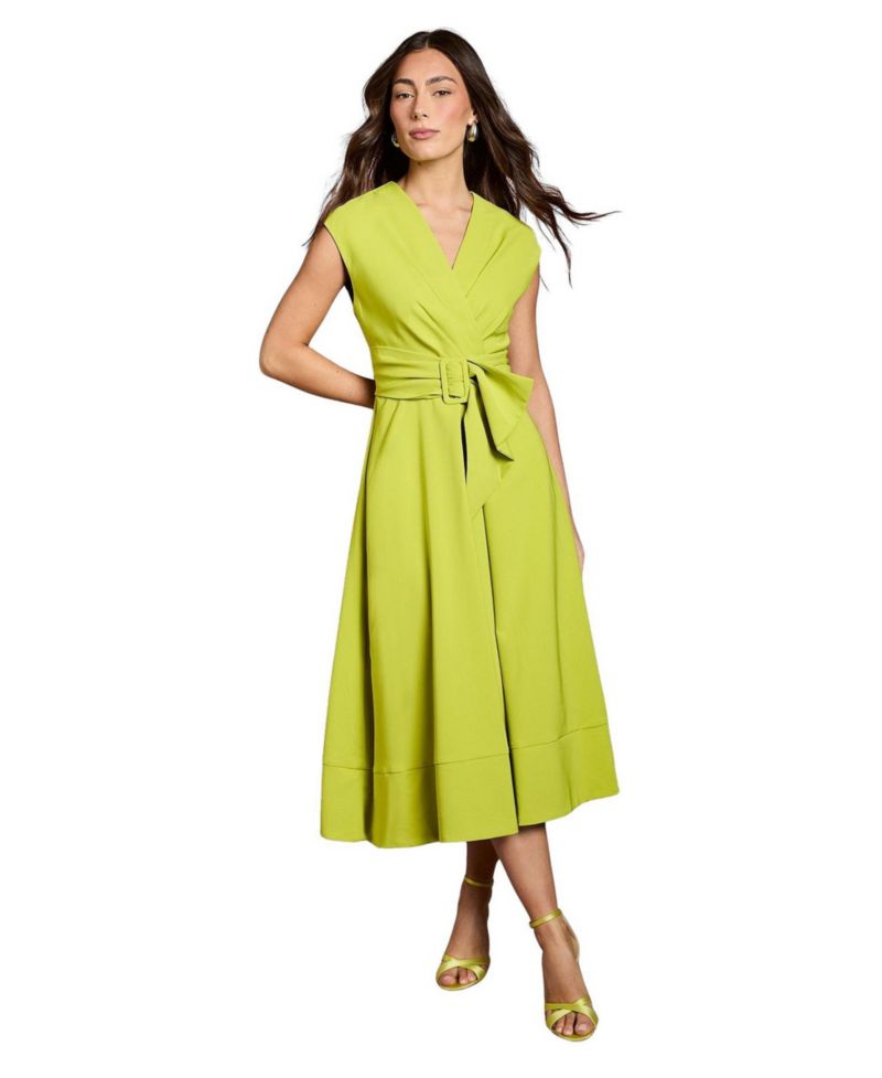 Women's Belted Crepe Dress