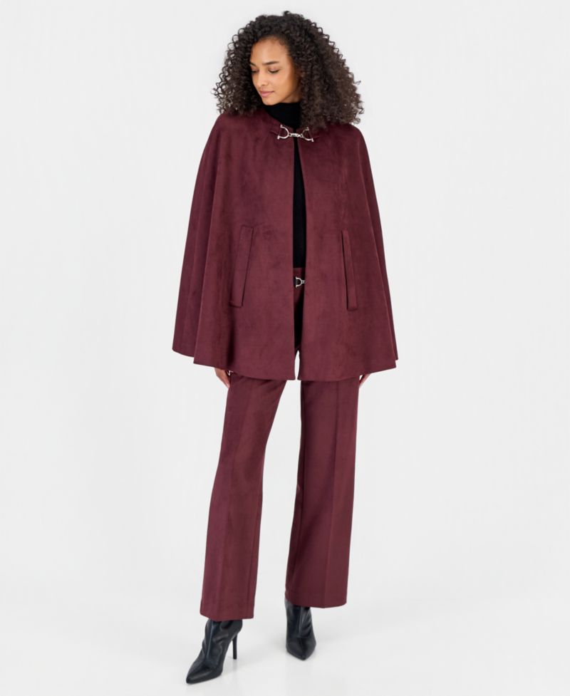 Women's Pull-On Wide-Leg Scuba Suede Pants