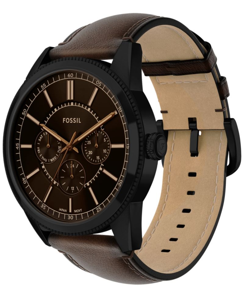 Men's Pearson Multifunction Brown Leather Watch, 42mm