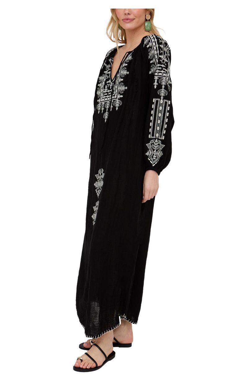 Women's Aurelia Kaftan Style Embroidered Maxi Dress